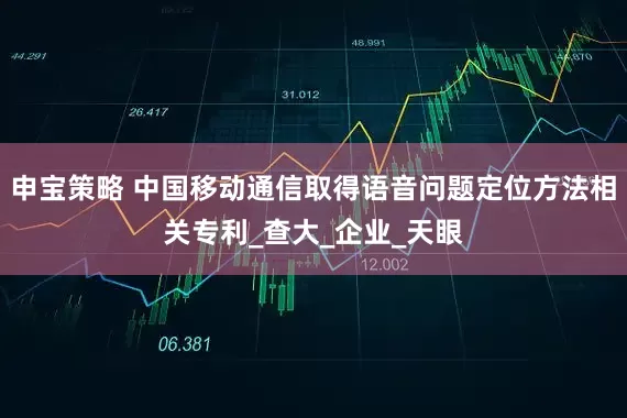 申宝策略 中国移动通信取得语音问题定位方法相关专利_查大_企业_天眼