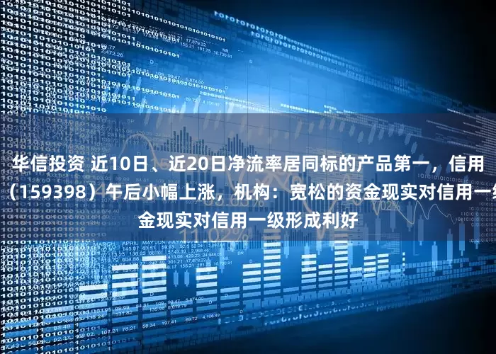 华信投资 近10日、近20日净流率居同标的产品第一，信用债ETF天弘（159398）午后小幅上涨，机构：宽松的资金现实对信用一级形成利好